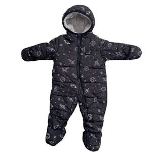 OshKosh B'Gosh Snowsuit Baby Boys 6-9M Insulated‎ Fleece Black